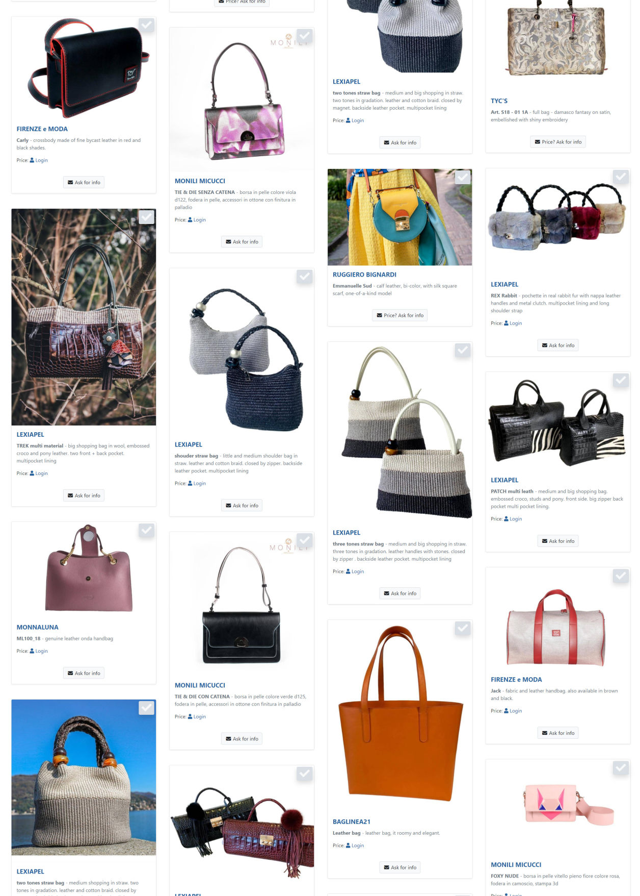 Italian bags B2B for wholesale. Bag manufacturers and brands in Italy