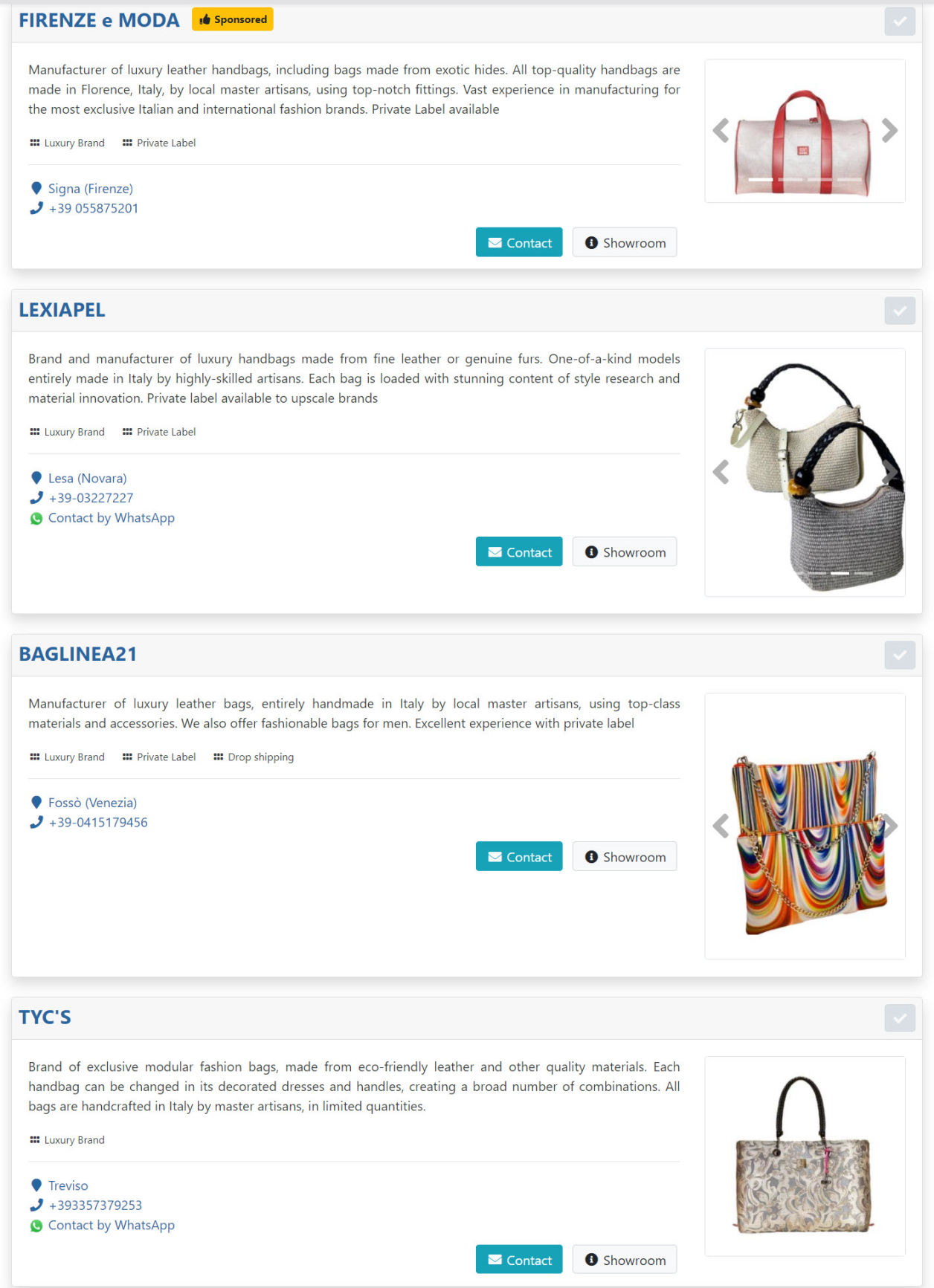 Italian luxury bags B2B: find manufacturers, artisans, brands in Italy selling wholesale bags